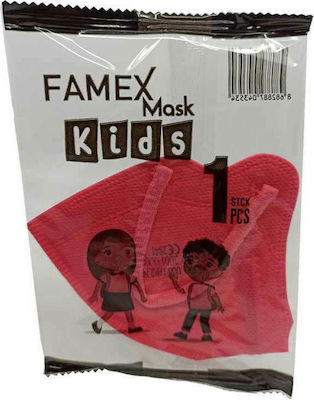 Famex Disposable Protective Mask FFP2 NR Kids Strawberry Red 10pcs