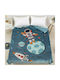 Beauty Home Κουβέρτα Fleece Art Μπλε 160x220εκ.