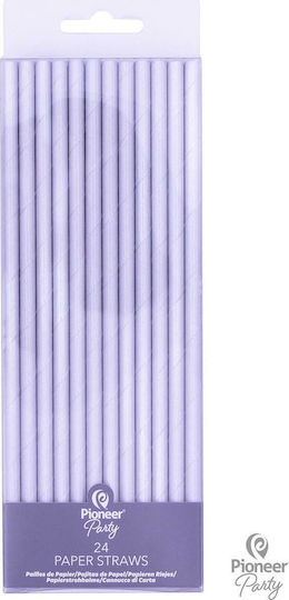 Amscan Iridescent Καλαμάκια Χάρτινα Μωβ 24τμχ