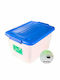 Viosarp Plastic Storage box with Wheel and Cap Transparent 50x38x29cm 1pcs