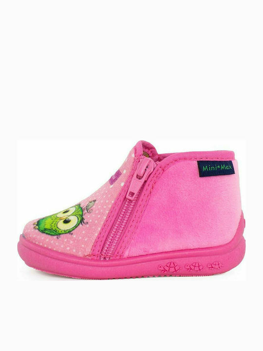 Mini Max Kids Slipper Ankle Boot Pink Sky