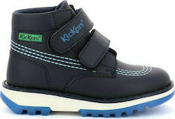 Kickers Παιδικά Μποτάκια Πεζοπορίας με Σκρατς Navy Μπλε