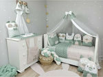 Baby Star Baby Crib Bedding Set Tiny Friends 3pcs Green