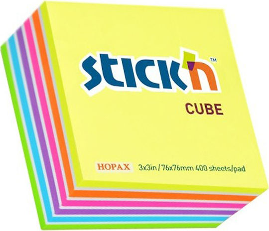 Stick'N Sticky Note Pads in Cube 400 Sheets 7.6x7.6pcs