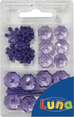 Luna Plastic Craft Bead Purple Plastic Beads 45gr