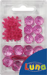 Luna Plastic Craft Bead Pink Plastic Beads 45gr