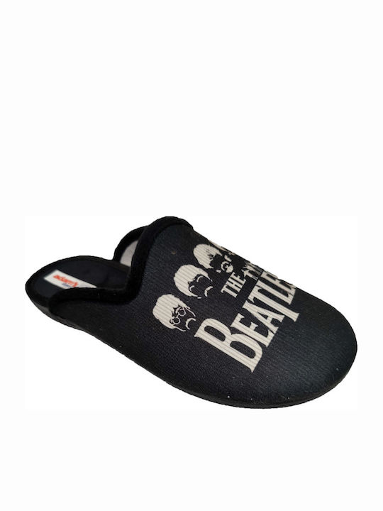 Beatles Men's Printed Slippers Black