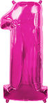 Balloon Foil Number 1 Pink Fuchsia