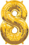 Balloon Foil Jumbo Number 8 Gold 113cm