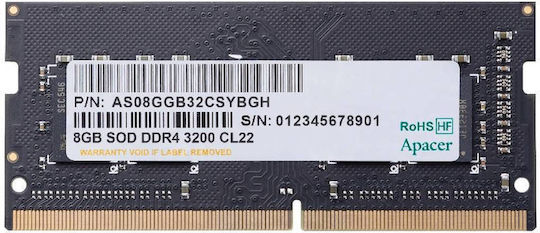 Apacer DDR4 με Module 1x8GB και Ταχύτητα 3200 για Laptop