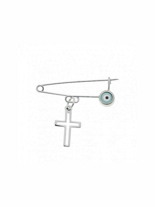 Senza Child Safety Pin made of Silver with Cross