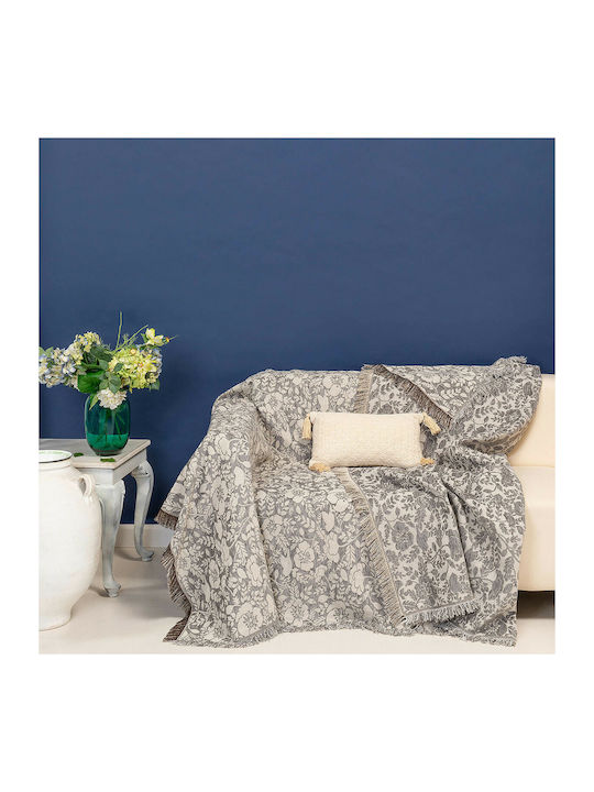 Melinen Provence Ριχτάρι Πολυθρόνας Chenille 180x180εκ. Grey