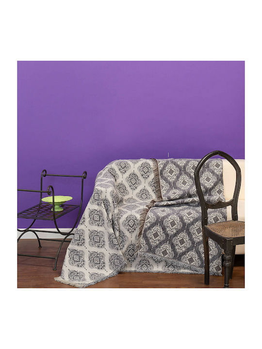 Melinen Galia Cuvertură Pentru Canapea De Fotoliu Chenille 180x180 Cm Gri Închis
