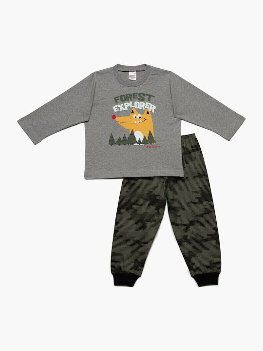 Minerva Kinder Schlafanzug Winterlich Gray Fore...