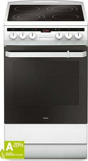 Amica 58CE3.315HTaQ(W) Κουζίνα 62lt με Κεραμικές Εστίες Π50εκ. Λευκή