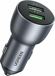 Ugreen Car Charger Gray Total Intensity 3A Fast Charging with Ports: 2xUSB