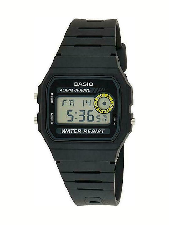 Casio Ψηφιακό Ανδρικό Ρολόι 32mm Μπαταρίας με Μαύρο Καουτσούκ Λουράκι