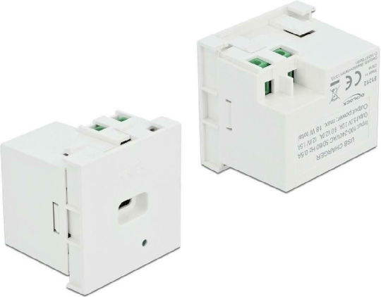 DeLock DeLock Easy 45 Walled Power Socket with 1 USB Port White