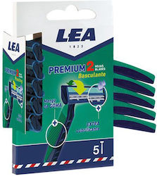 LEA Manual Shaving Premium Razoare de unică folosință cu 2 lame și bandă lubrifiantă 5buc