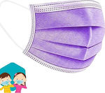 Kids 3-Ply Disposable Masks, Children's masks Type II, Color Purple/Black Double Face 10 Pieces