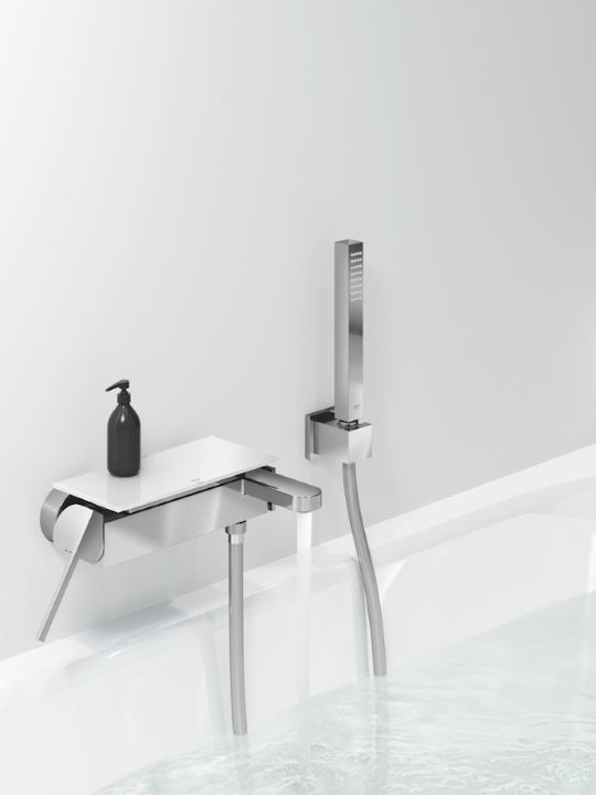 Grohe Plus Wall Mounted Bathroom Shelf Glass with 1 Shelf 22x11x5cm