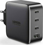 Ugreen Φορτιστής Χωρίς Καλώδιο με Θύρα USB-A και 3 Θύρες USB-C 100W Power Delivery / Quick Charge 4+ Μαύρος (CD226)