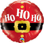 Μπαλόνι Foil Στρογγυλό Ho Ho Ho Santa's Belt Κόκκινο 23εκ.