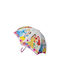 Chanos Kinder Regenschirm Gebogener Handgriff Princess Flowers Bunt