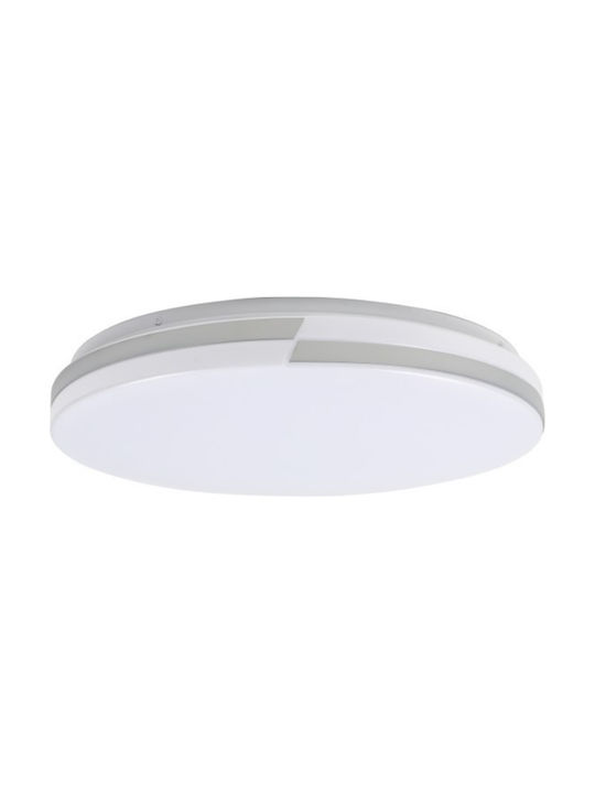 Spot Light Μοντέρνα Πλαστική Πλαφονιέρα Οροφής με Ενσωματωμένο LED σε Λευκό χρώμα 38cm