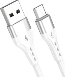Leewello SJX-208 Regular USB 2.0 σε micro USB 1m Λευκό
