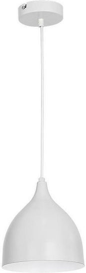 Luminex Noak Pendant Light White Bell with Socket E27 17cm