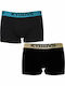 Men's Boxers Black Gold-Black Light Blue 2Pack