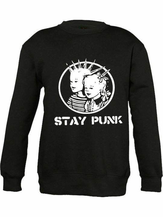 Kinder-Sweatshirt "Stay Punk", Schwarz