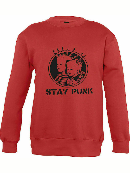 Kinder-Sweatshirt "Stay Punk", Rot