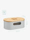 Navaris Brotbox mit Deckel Metallisch Taupe 33.5x19.5x13cm