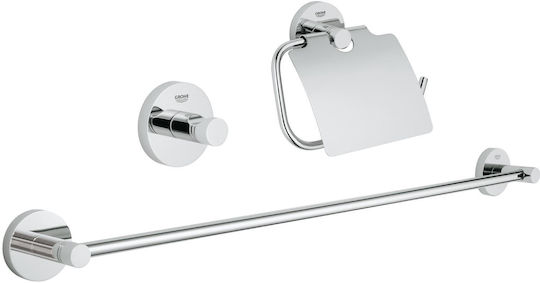 Grohe Essentials Wall-Mounted Бански Комплект Металик Сребрист 3 Бройки