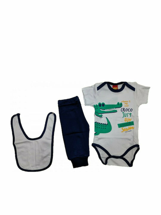 Trax Set Babystrampler Kurzärmelig mit Hose Weiß 3Stück