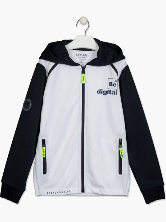 Kids Cardigan with Hood White