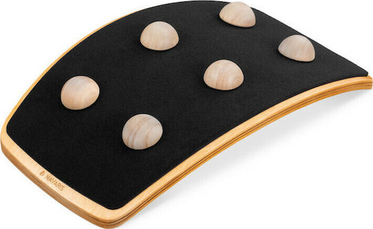 Navaris Balance Board Braun 45x26x7cm mit Durchmesser 4,5cm