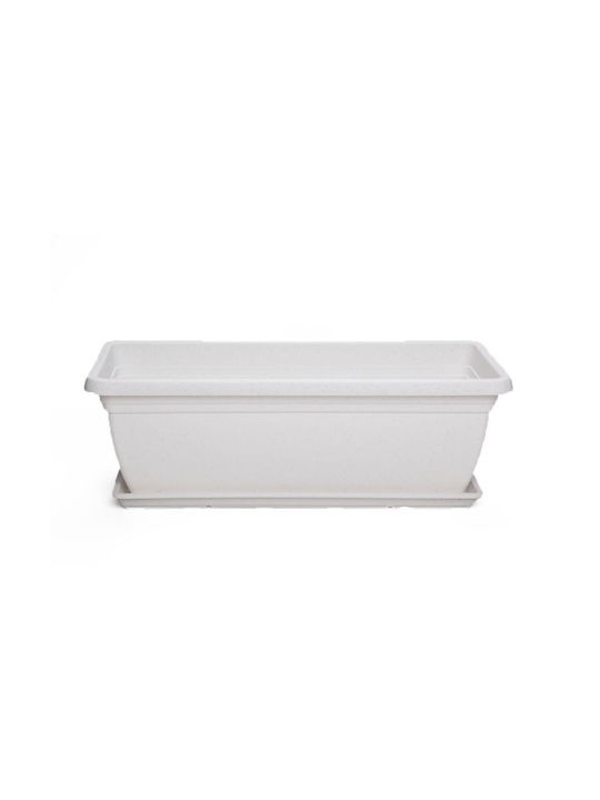 Micplast Mojito 40 Planter Box 40x17cm in White Color 018.074002