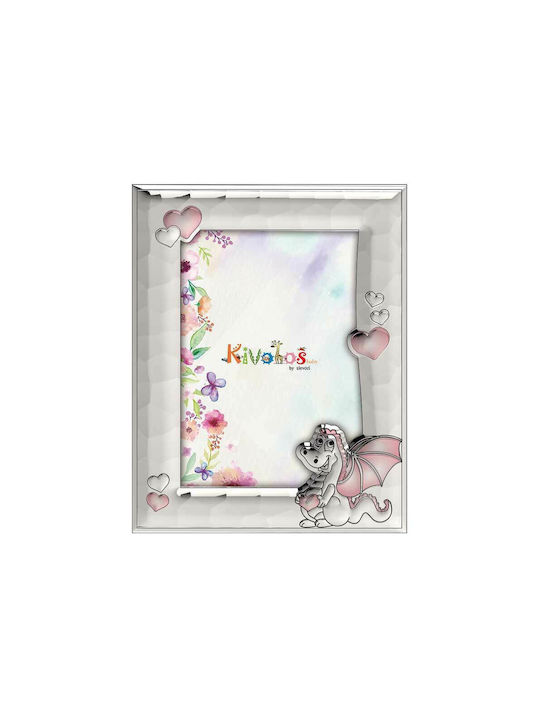 Slevori Δράκος Παιδική Κορνίζα Ροζ 9x13cm
