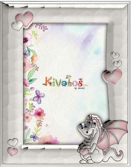 Slevori Δράκος Παιδική Κορνίζα Ροζ 9x13cm