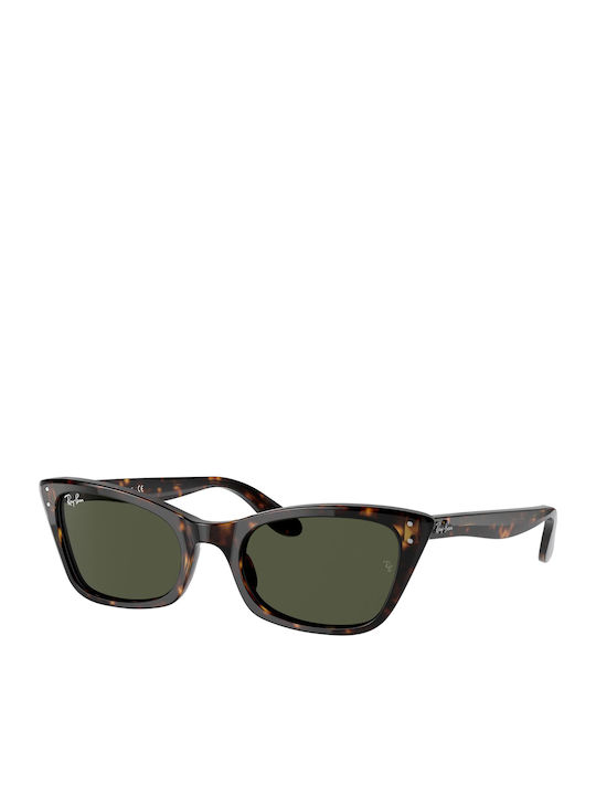 Ray Ban Lady Burbank Women's Sunglasses with Brown Tartaruga Plastic Frame and Green Lens RB2299 902/31