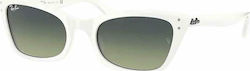 Ray Ban Lady Burbank Γυαλιά Ηλίου Λευκά με Κοκκάλινο Σκελετό