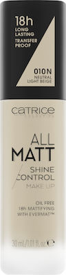 Catrice Cosmetics All Matt Shine Control Machiaj lichid 010 N Bej deschis neutru 30ml