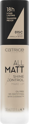 Catrice Cosmetics All Matt Shine Control Machiaj lichid 015 C Cool Vanilla Beige 30ml