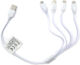 Onyx Autoline 14016 Regular USB to Lightning / micro USB / mini USB / Type-C Cable Λευκό 1.5m (14016)