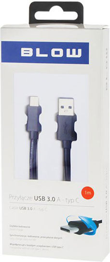Blow USB 3.0 Cable USB-C male - USB-A Μαύρο 1m DM-66-123