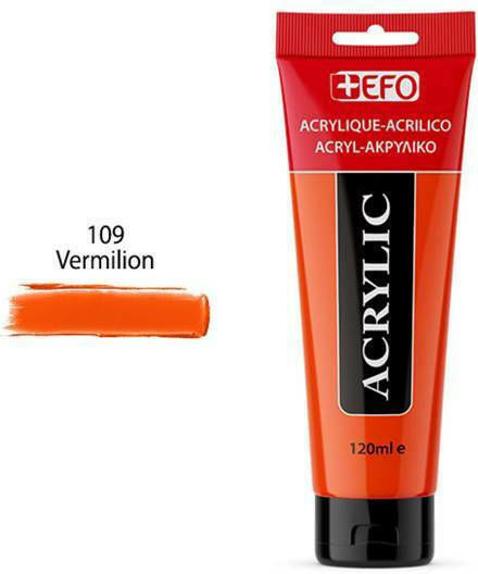 +Efo Acrylic Acrylic Paint Set in Orange color 109 Zinnoberrot 120ml 1Stück 389109