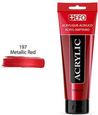 +Efo Acrylic Acrylic Paint Set in Red color 197 Metallic Red 120ml 1pcs 389197